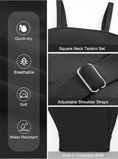 💥Last Day Special Sale 50% OFF🩱Women Vintage Tummy Control Two Piece Tankini Swimsuits