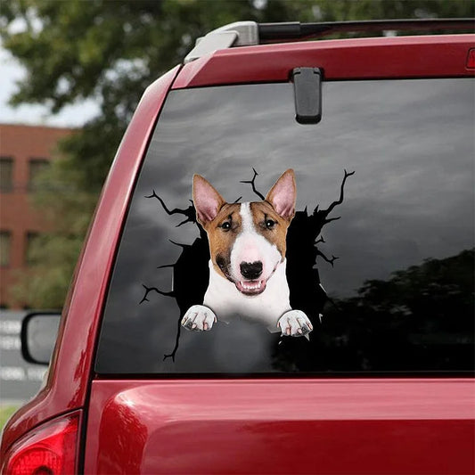 Autocollant de voiture Bull Terrier Crack, autocollant de toilette, autocollant de réfrigérateur 17