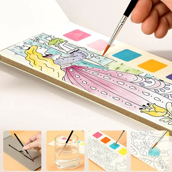 💝BEST GIFT FOR KIDS🌈Pocket Watercolor Painting Book🎨