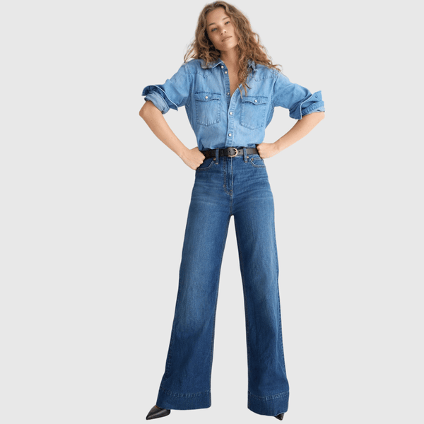 Tummy Control Tall Wide Leg Denim Trouser