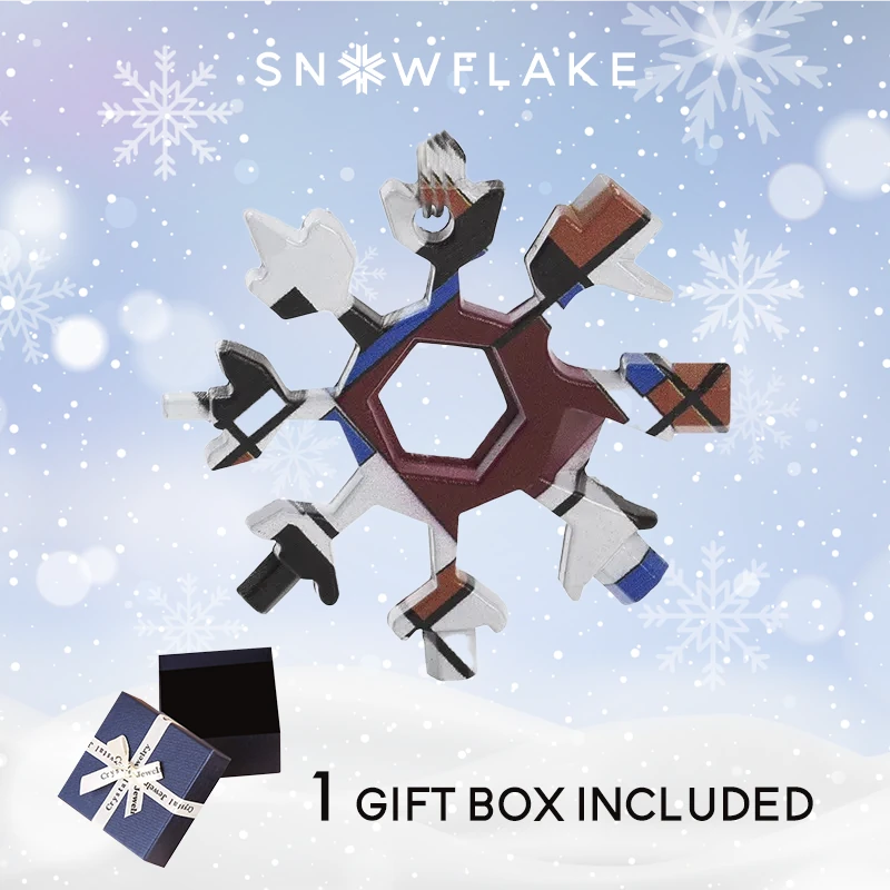 Snowflake - Multiherramienta 18 en 1 de acero inoxidable portátil para aventuras al aire libre