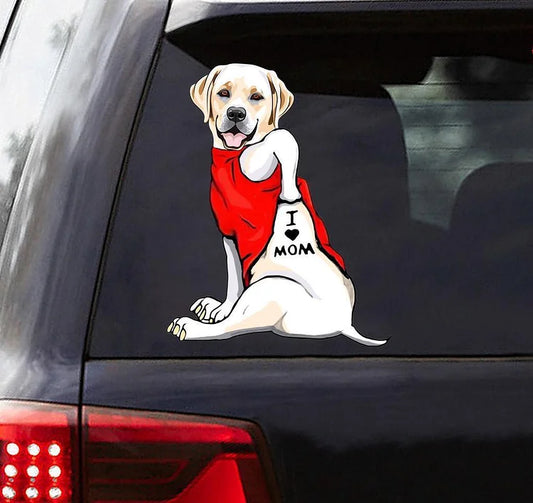 pegatina para coche labrador love mom