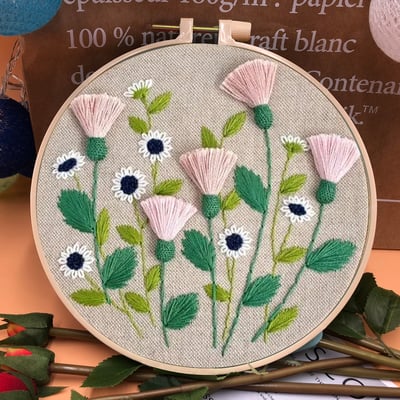 🔥 49% OFF - Perfect Gift - Embroidery Hoop Flower Kit for Beginner