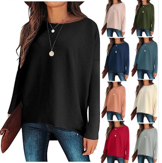 ✨Hot Sale 70% OFF⭐women's Irregular Oversized Dolman Sleeve Knitted Pullover