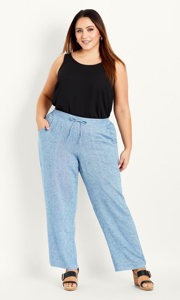 🔥Plus Size Solid Color Elastic Waist Loose Cropped Trousers