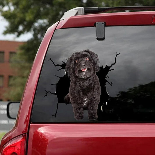 Havanese Crack Car Sticker, Toilet Sticker, Fridge Sticker 9