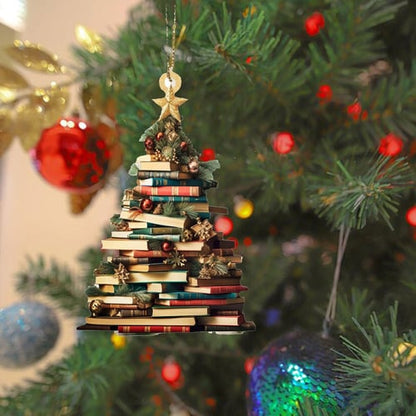 🎅📚Christmas Book Tree Ornament - Book Lover Christmas Ornament