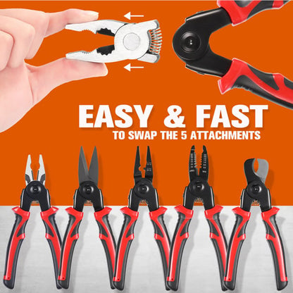 (🔥HOT SALE NOW 49% OFF)--Multifunctional 5-in-1 Interchangeable Head Pliers Tool Set