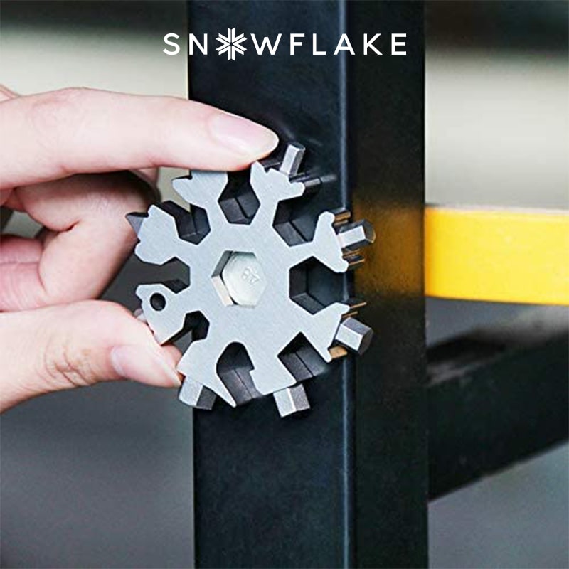 Snowflake - Multiherramienta 18 en 1 de acero inoxidable portátil para aventuras al aire libre