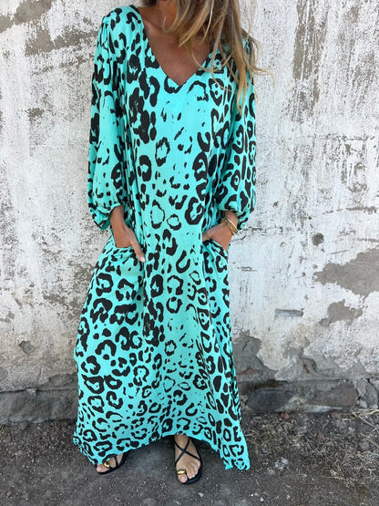 Long Sleeve Print Tunic Dress