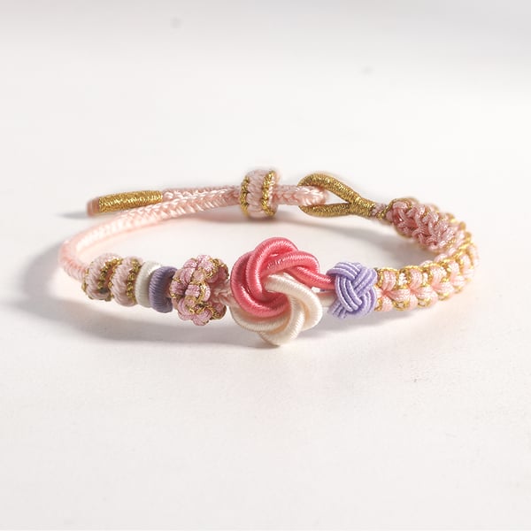 FOR DAUGHTER/GRANDDAUGHTER 🩷 - A LINK THAT CAN NEVER BE UNDONE PEACH BLOSSOM KNOT BRACELET🎀