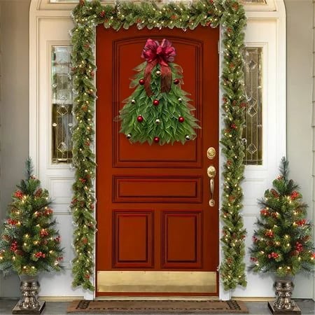 🔥Last Day 49% OFF - 🎄Handmade Christmas Tree Wreath for Front Door