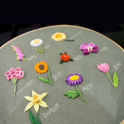 🔥 49% OFF - Perfect Gift - Embroidery Hoop Flower Kit for Beginner