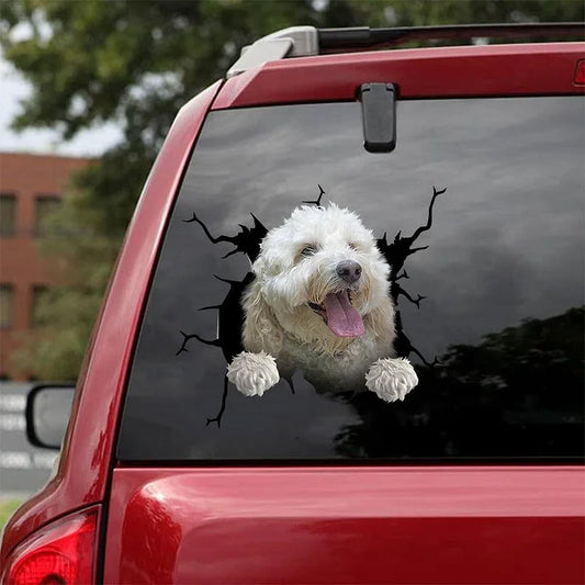 LABRADOODLE CRACK CAR STICKER 12