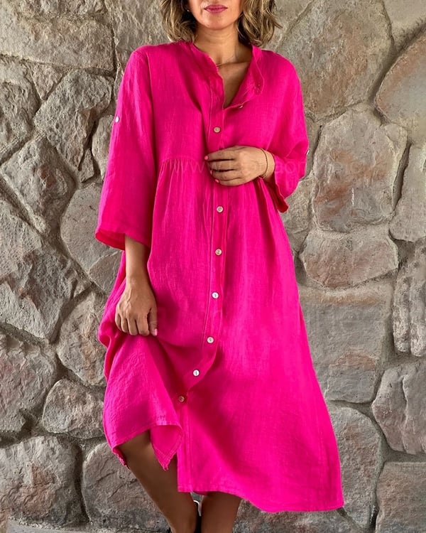 🔥LAST DAY 70% OFF🔥 Cotton And Linen Loose Shirt Dress（🔥Buy 2 Free Shipping🔥）