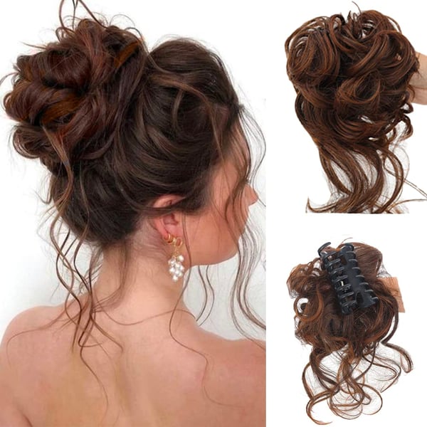 Morceau de cheveux chignon bouclé 