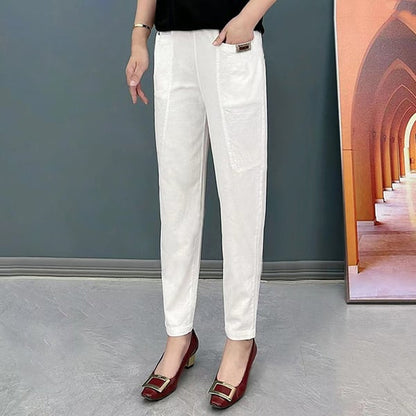 💝Women's Elastic Waist Cotton Pants