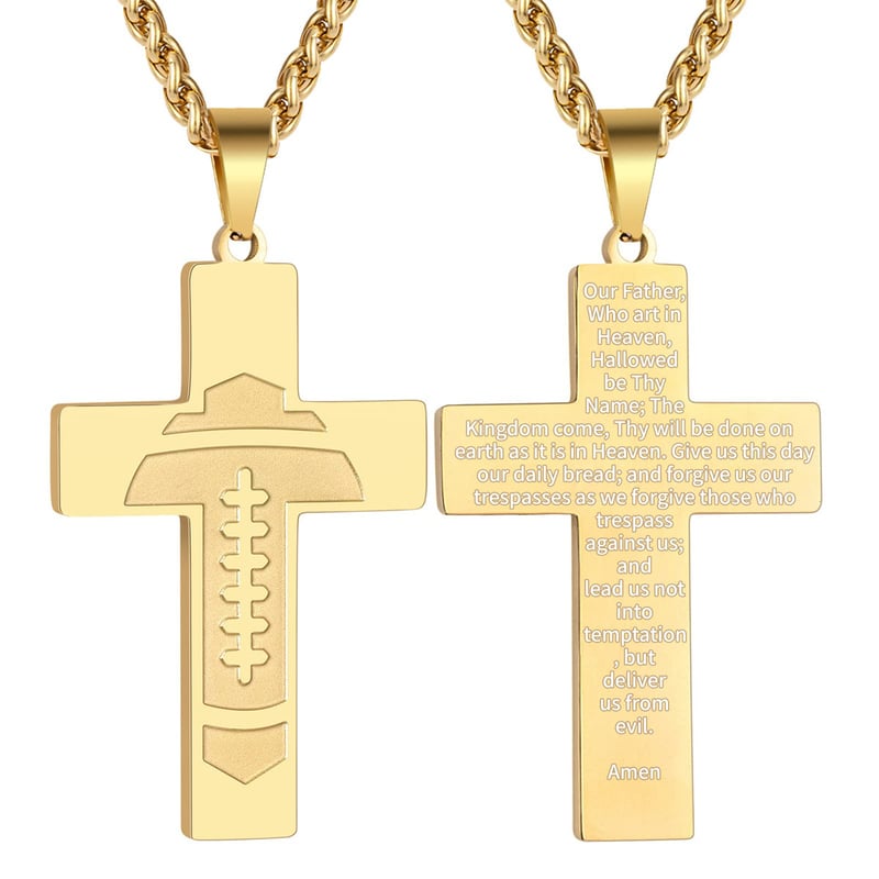 🔥LAST DAY 49% OFF - American Football Cross Bible Pendant