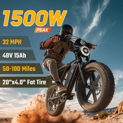 Electric Bike Peak Power 1500W