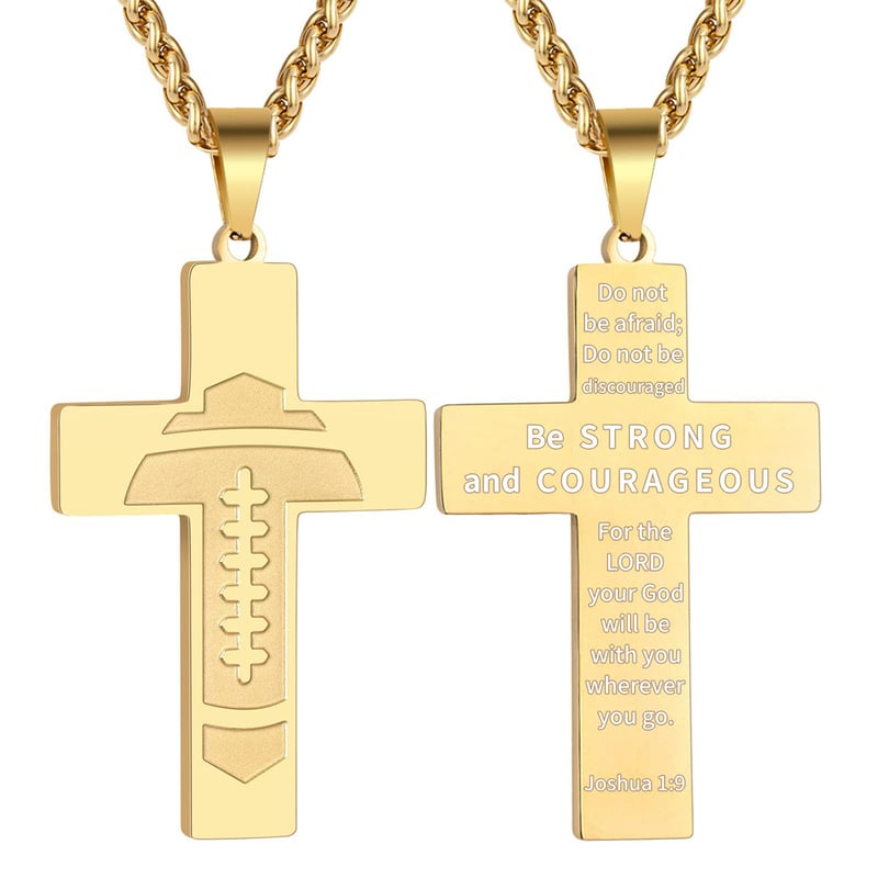 🔥LAST DAY 49% OFF - American Football Cross Bible Pendant