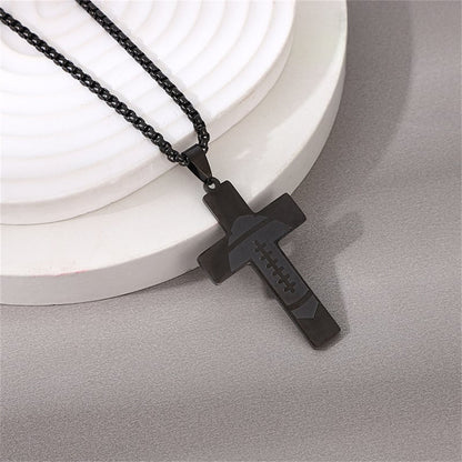 🔥LAST DAY 49% OFF - American Football Cross Bible Pendant