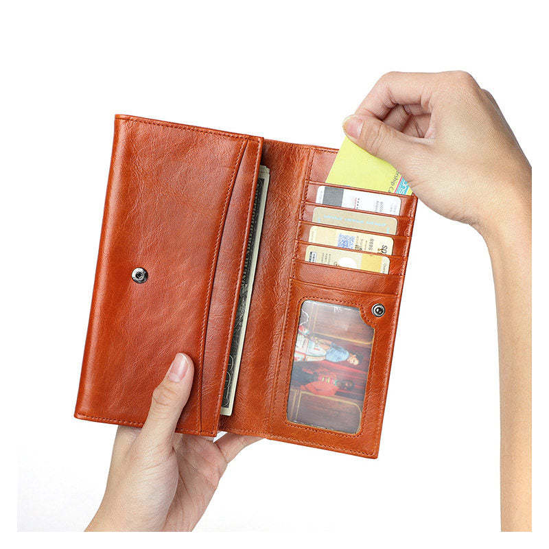 Porte-monnaie long portefeuille antivol RFID Marfuny