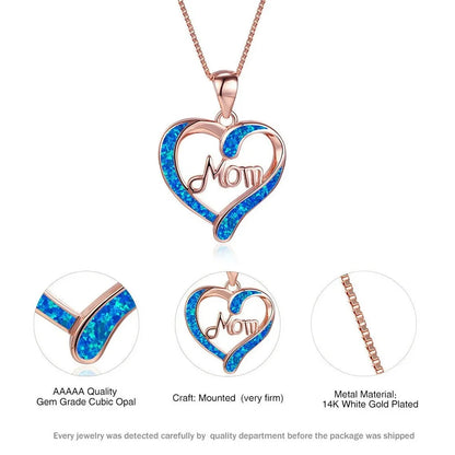 Love-Shaped Pendant Necklace with Letters MOM - A Heartfelt Gift