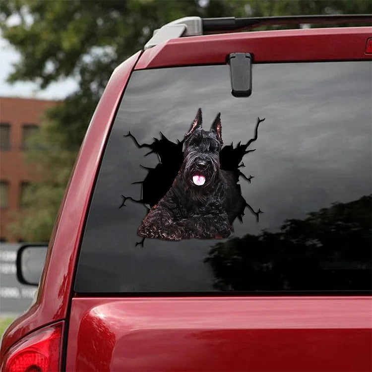 Schnauzer Crack Car Sticker, Toilet Sticker, Fridge Sticker 10