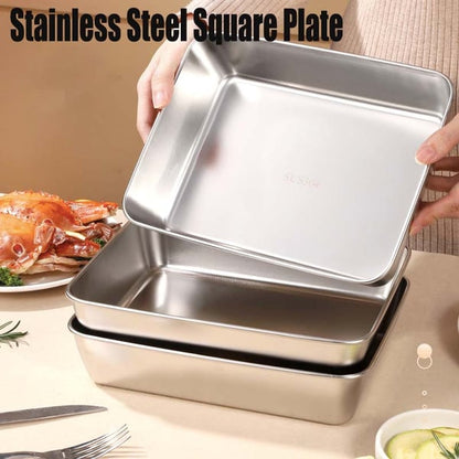 Stainless Steel Square Plate（With Lid）