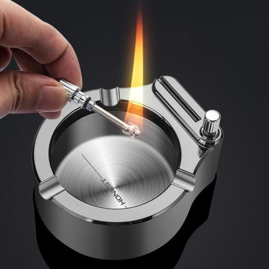 (🔥HOT SALE NOW 49% OFF) - 💥Retro Metal Ashtray Ten Thousand Match Lighter🔥