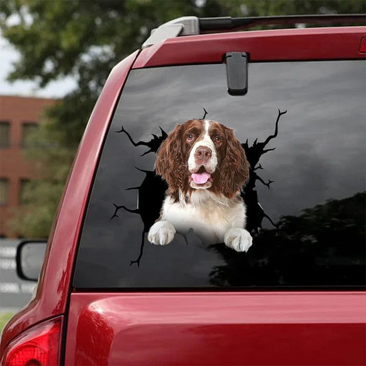 ENGLISH SPRINGER SPANIEL CRACK CAR STICKER 2