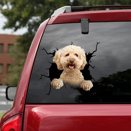 LABRADOODLE CRACK CAR STICKER 7