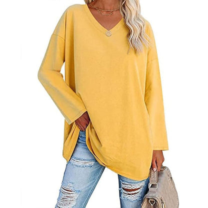 💋Women's loose long sleeve fashion V-neck knit top (Buy 2 Free Shipping)