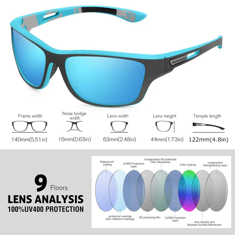 Lunettes de soleil pour sports de plein air 2024 avec verres polarisés antireflet