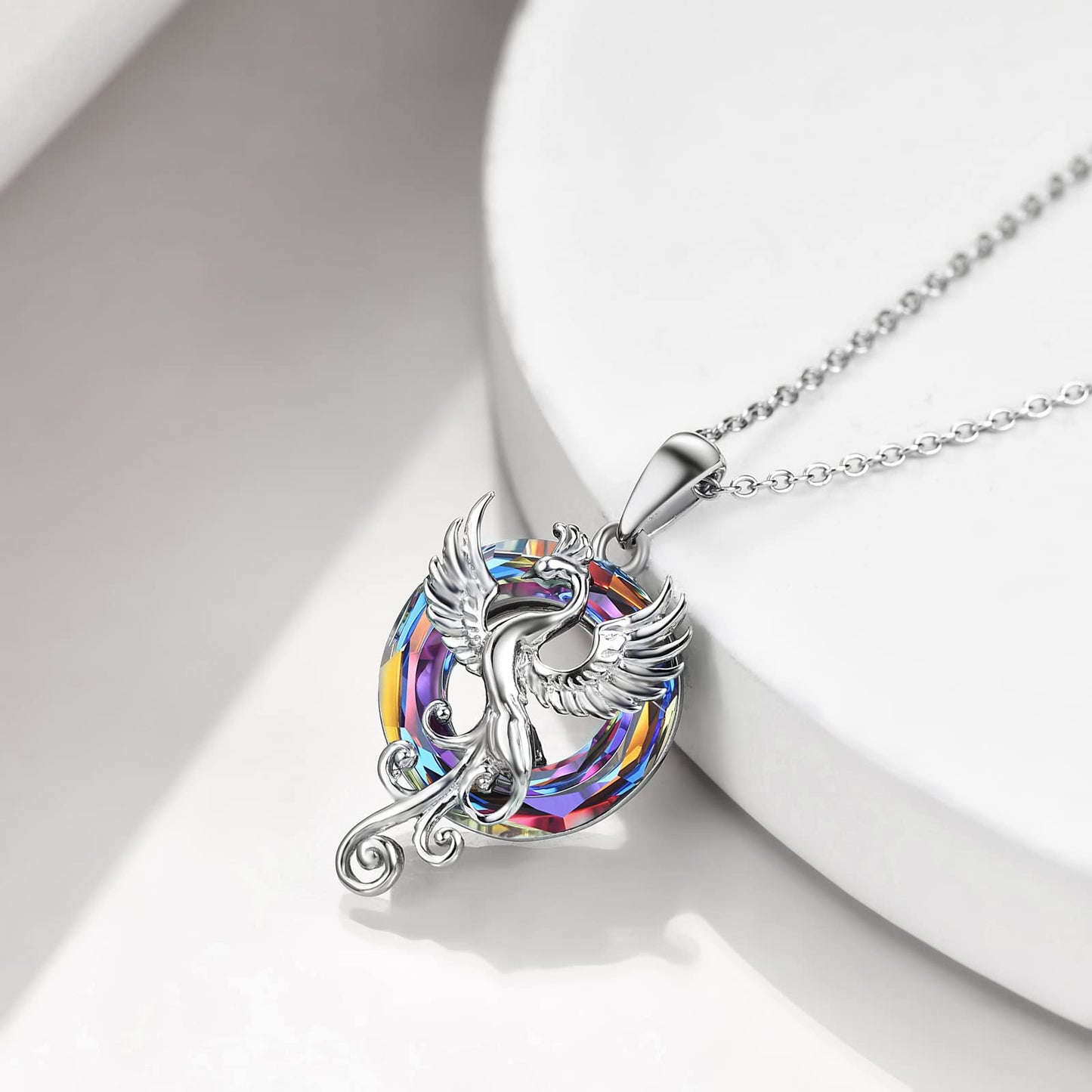 The Fire inside Me Burns Brighter than the Fire around Me Flying Phoenix necklace