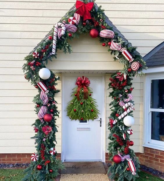 🔥Last Day 49% OFF - 🎄Handmade Christmas Tree Wreath for Front Door