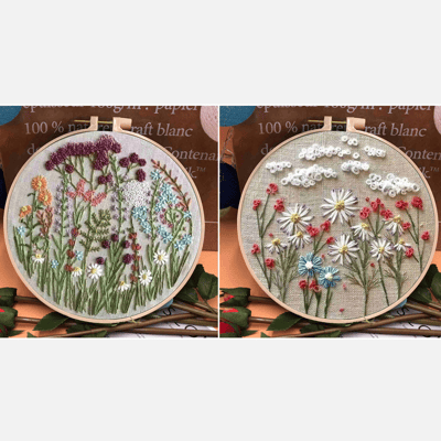 🔥 49% OFF - Perfect Gift - Embroidery Hoop Flower Kit for Beginner