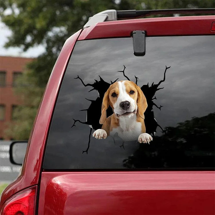 Beagle Crack Car Sticker, Toilet Sticker, Fridge Sticker 22