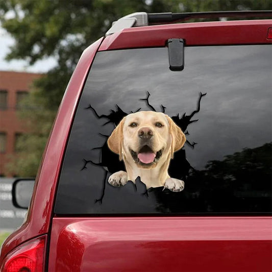 Labrador Retriever Crack Car Sticker, Toilet Sticker, Fridge Sticker 21