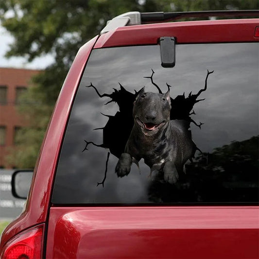 Bull Terrier Crack Car Sticker, Toilet Sticker, Fridge Sticker 14