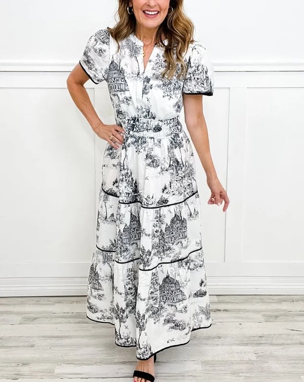 Women's Classic Charm Toile Maxi Dress (Buy 2 Free Shipping)