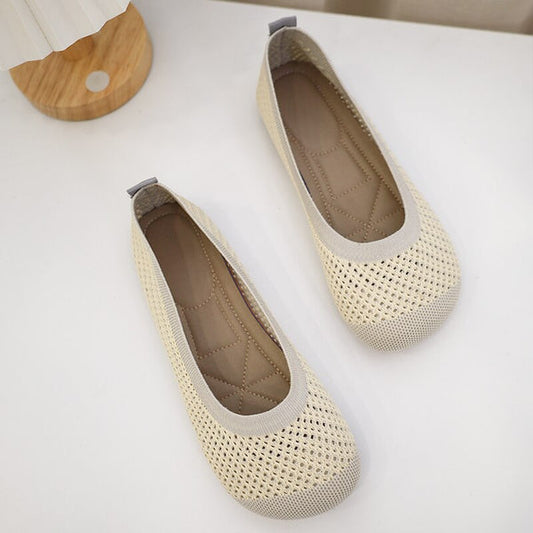 Weaving Breathable Loafers Comfortable Walking Casual Flats Shoes