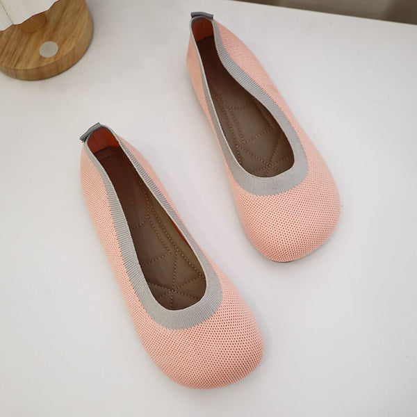 Weaving Breathable Loafers Comfortable Walking Casual Flats Shoes