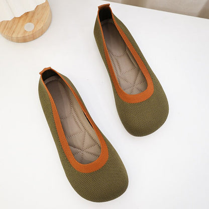 Weaving Breathable Loafers Comfortable Walking Casual Flats Shoes