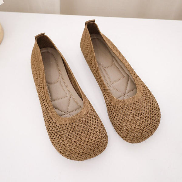 Weaving Breathable Loafers Comfortable Walking Casual Flats Shoes