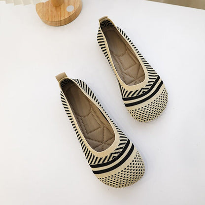 Weaving Breathable Loafers Comfortable Walking Casual Flats Shoes