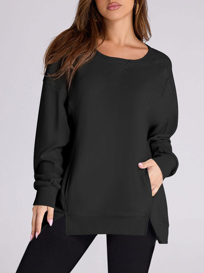 2024 FALL NEW WOMEN‘S OVERSIZED PULLOVER WITH POCKETS