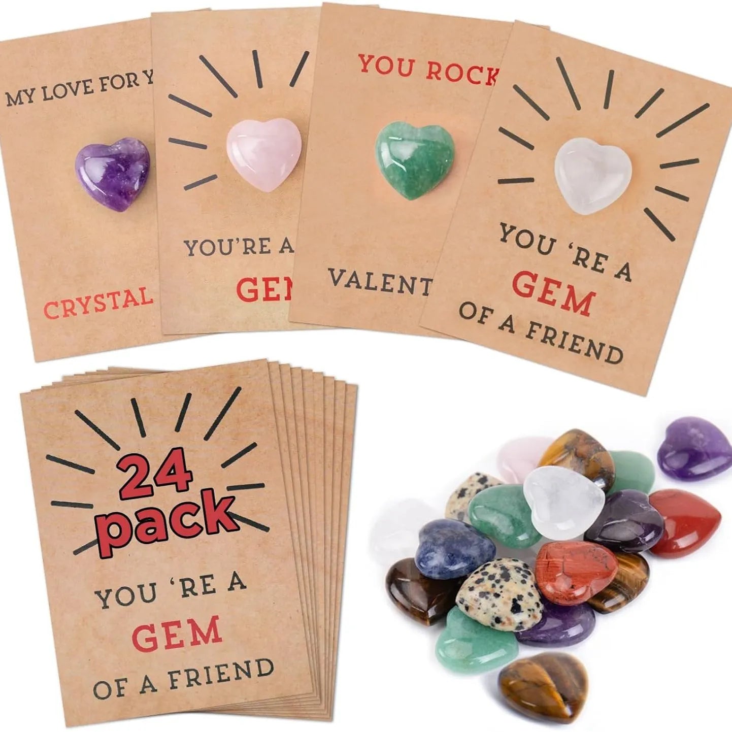 🌹VALENTINES DAY GIFTS IDEAS--💖CARDS WITH HEART-SHAPE CRYSTALS