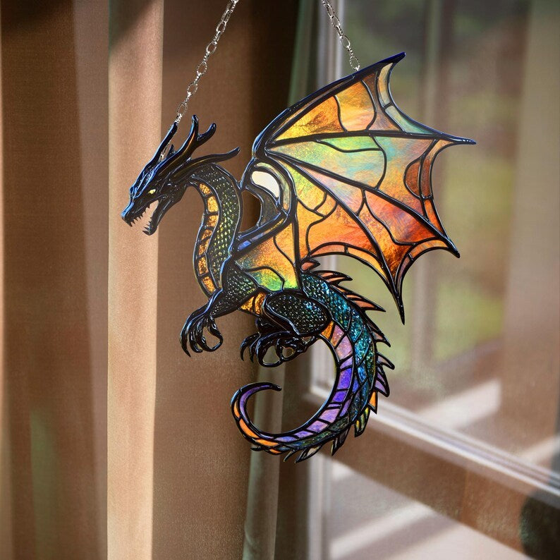 🎄2024 Christmas Gift 50% Off--Acrylic Book Dragon Suncatcher Ornament