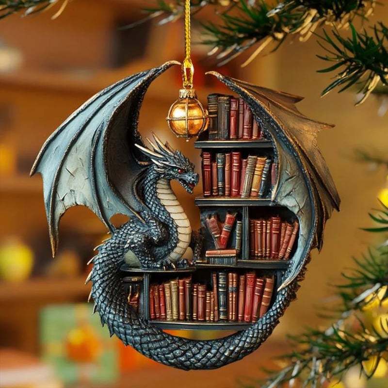 🎄2024 Christmas Gift 50% Off--Acrylic Book Dragon Suncatcher Ornament